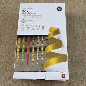 GE Color Choice 20 Count Dual Color Warm White Or Multi-Color LED Icicle Lights